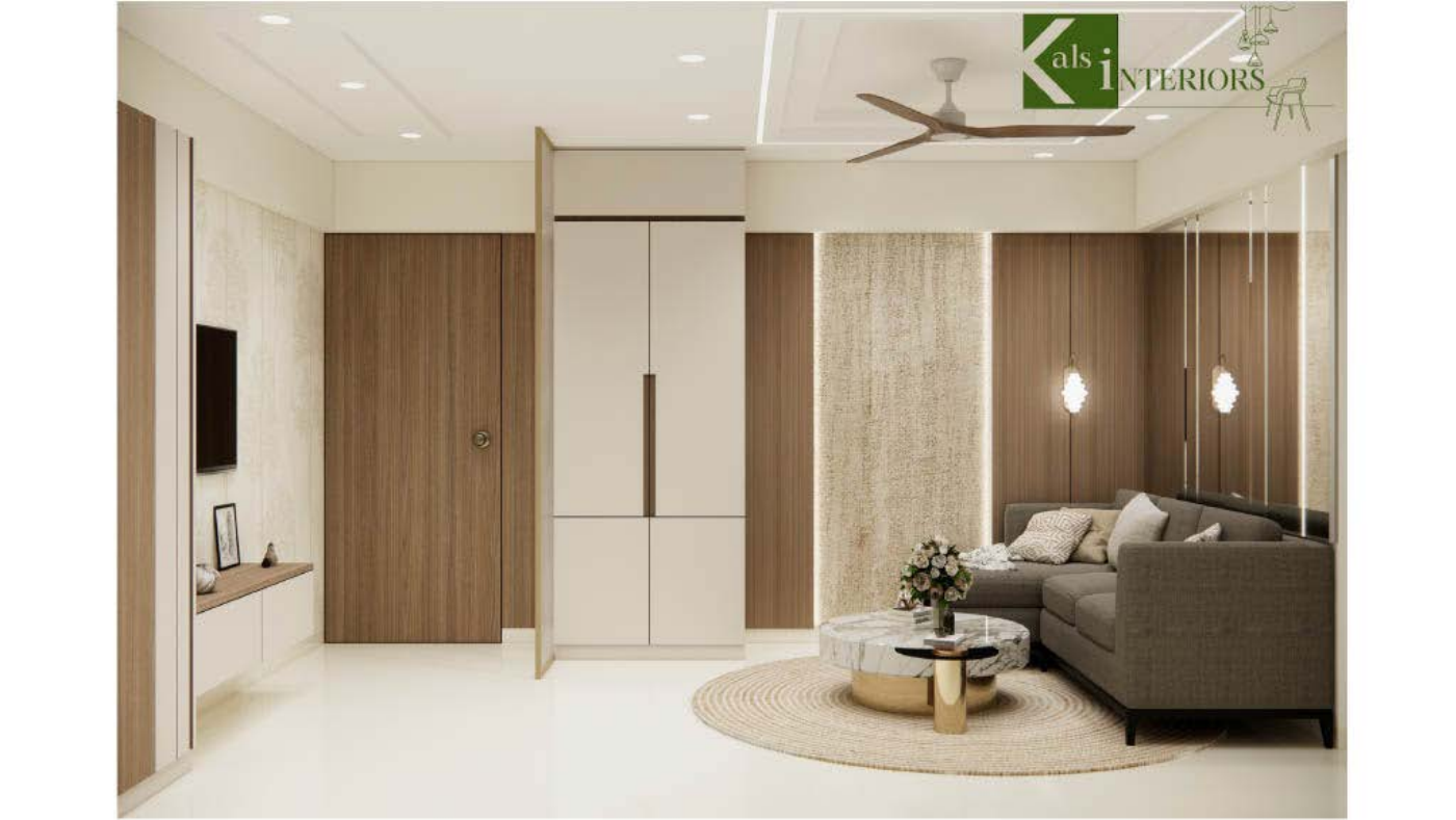 Warm Minimal 1BHK interior project